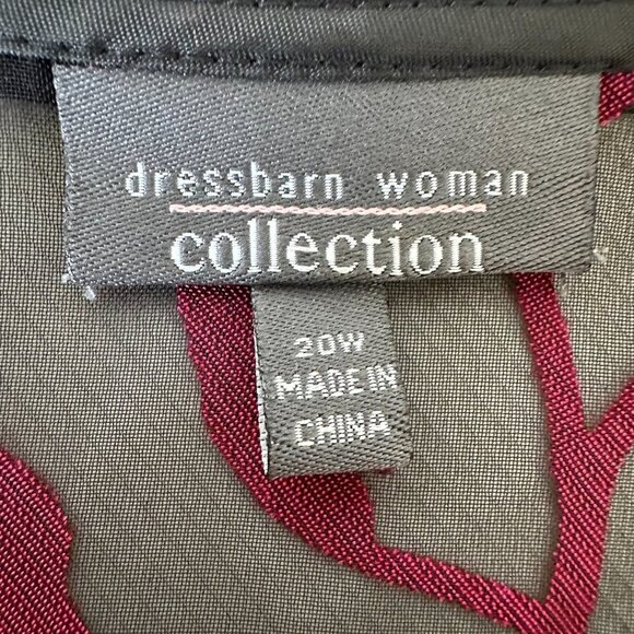 Dress Barn Sheer Floral Topper Size 20W Black Red Jacket - Picture 8 of 10